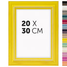 DÖRR Holz-Bilderrahmen Boho in Gelb im Vintage-Stil, mit Bildformat 20x30 cm und Detailansicht der vierzehn Farbvarianten