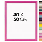 DÖRR Holz-Bilderrahmen Boho in Pink im Vintage-Stil, mit Bildformat 40x50 cm und Detailansicht der vierzehn Farbvarianten