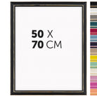 DÖRR Holz-Bilderrahmen Boho in Schwarz im Vintage-Stil, mit Bildformat 50x70 cm und Detailansicht der vierzehn Farbvarianten