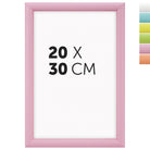 DÖRR Holz-Bilderrahmen Candy pink 20 x 30 cm mit halbrunder Leiste und Übersicht der sechs Farbvarianten