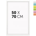 DÖRR Holz-Bilderrahmen Candy weiß 50 x 70 cm mit halbrunder Leiste und Übersicht der sechs Farbvarianten