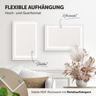 DÖRR Holz-Bilderrahmen Candy weiß, horizontal und vertikal als Wandrahmen im Wohnbereich dekoriert, Rückseite mit Aufhängern