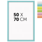 DÖRR Holz-Bilderrahmen Candy hellblau 50 x 70 cm mit halbrunder Leiste und Übersicht der sechs Farbvarianten