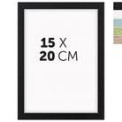 DÖRR Echtholz-Bilderrahmen Woody in Schwarz 15 x 20 cm mit schmaler Leiste, inklusive Darstellung der 5 Farbvarianten