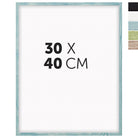 DÖRR Echtholz-Bilderrahmen Woody in Hellblau 30 x 40 cm mit schmaler Leiste, inklusive Darstellung der 5 Farbvarianten