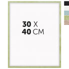 DÖRR Echtholz-Bilderrahmen Woody in Grün 30 x 40 cm mit schmaler Leiste, inklusive Darstellung der 5 Farbvarianten