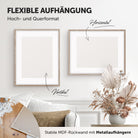 DÖRR Echtholz-Bilderrahmen Woody braun, horizontal und vertikal als Wandrahmen im Wohnbereich dekoriert, Rückseite mit Aufhängern