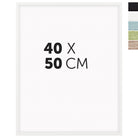 DÖRR Echtholz-Bilderrahmen Woody in Weiß 40 x 50 cm mit schmaler Leiste, inklusive Darstellung der 5 Farbvarianten