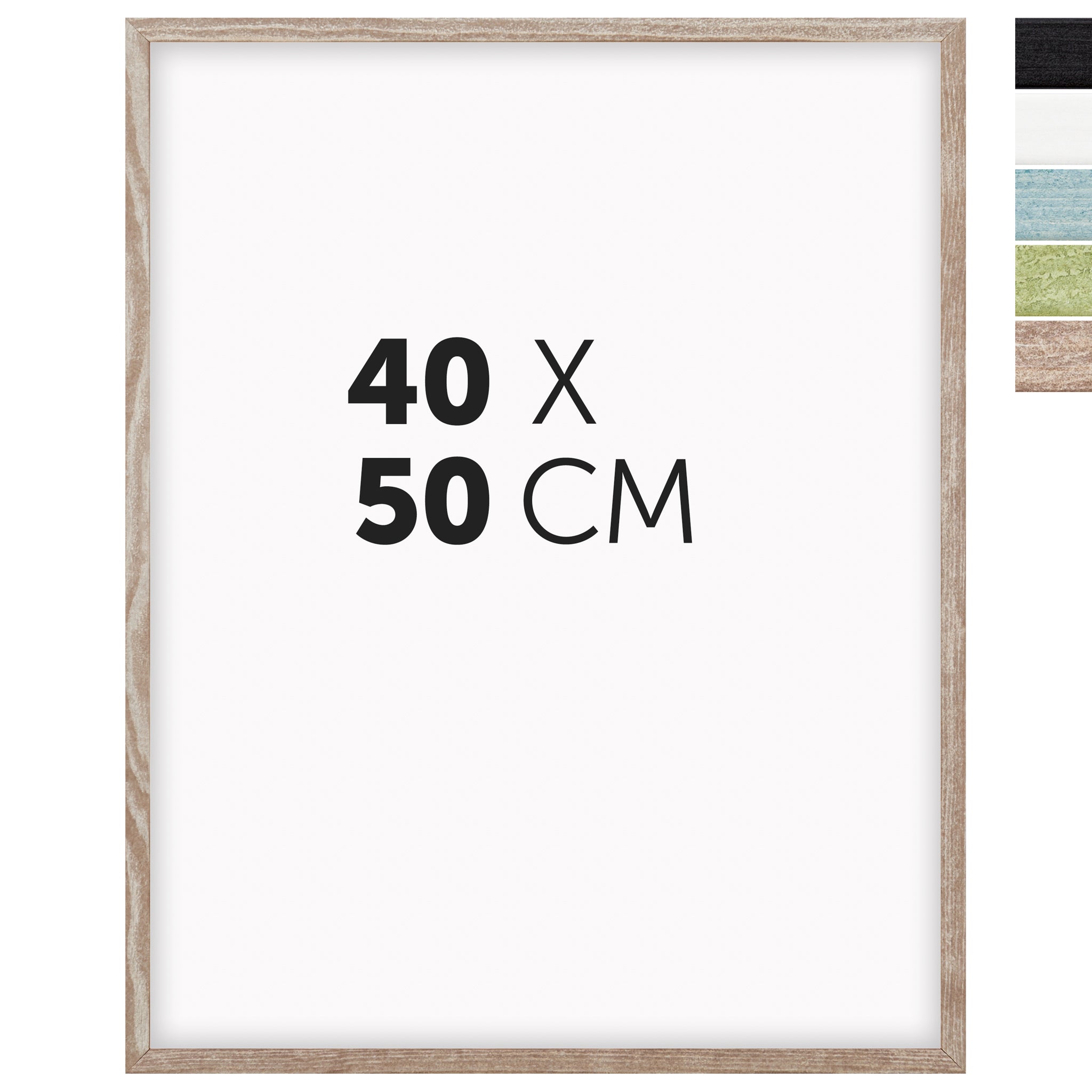 DÖRR Echtholz-Bilderrahmen Woody in Braun 40 x 50 cm mit schmaler Leiste, inklusive Darstellung der 5 Farbvarianten