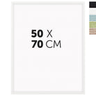 DÖRR Echtholz-Bilderrahmen Woody in Weiß 50 x 70 cm mit schmaler Leiste, inklusive Darstellung der 5 Farbvarianten