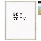 DÖRR Echtholz-Bilderrahmen Woody in Grün 50 x 70 cm mit schmaler Leiste, inklusive Darstellung der 5 Farbvarianten