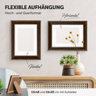 DÖRR Echtholz-Bilderrahmen Aristo dunkelbraun, horizontal und vertikal als Wandrahmen im Wohnbereich dekoriert, mit Aufsteller bei kleineren Größen