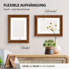 DÖRR Echtholz-Bilderrahmen Aristo braun, horizontal und vertikal als Wandrahmen im Wohnbereich dekoriert, mit Aufsteller bei kleineren Größen