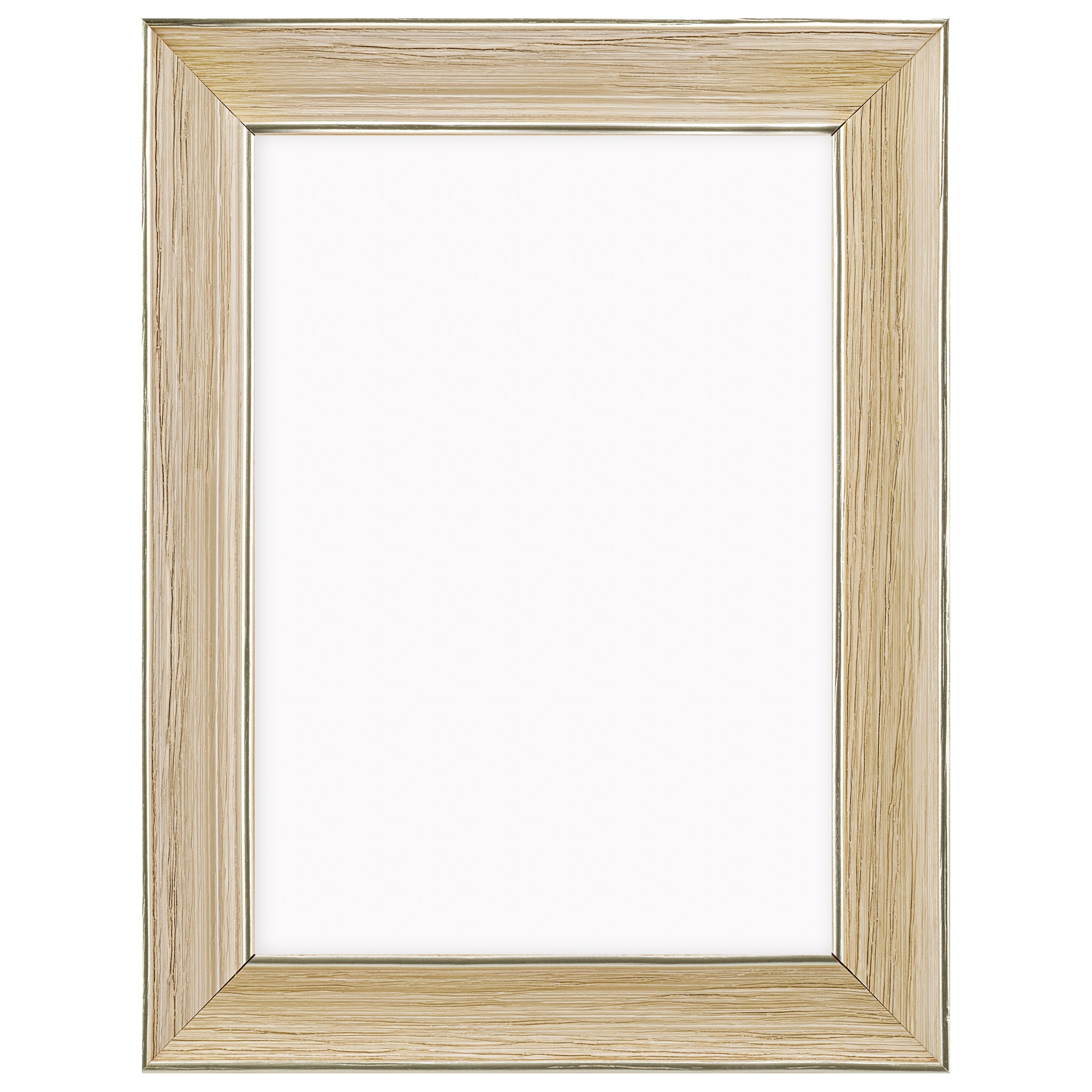 DÖRR Echtholz-Bilderrahmen Aristo in Créme mit breiter Leiste, goldener Innen- und Außenkante und Acrylscheibe, frontal