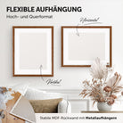 DÖRR Echtholz-Bilderrahmen Aristo braun, horizontal und vertikal als Wandrahmen im Wohnbereich dekoriert, Rückseite mit Aufhängern