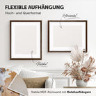 DÖRR Echtholz-Bilderrahmen Aristo dunkelbraun, horizontal und vertikal als Wandrahmen im Wohnbereich dekoriert, Rückseite mit Aufhängern