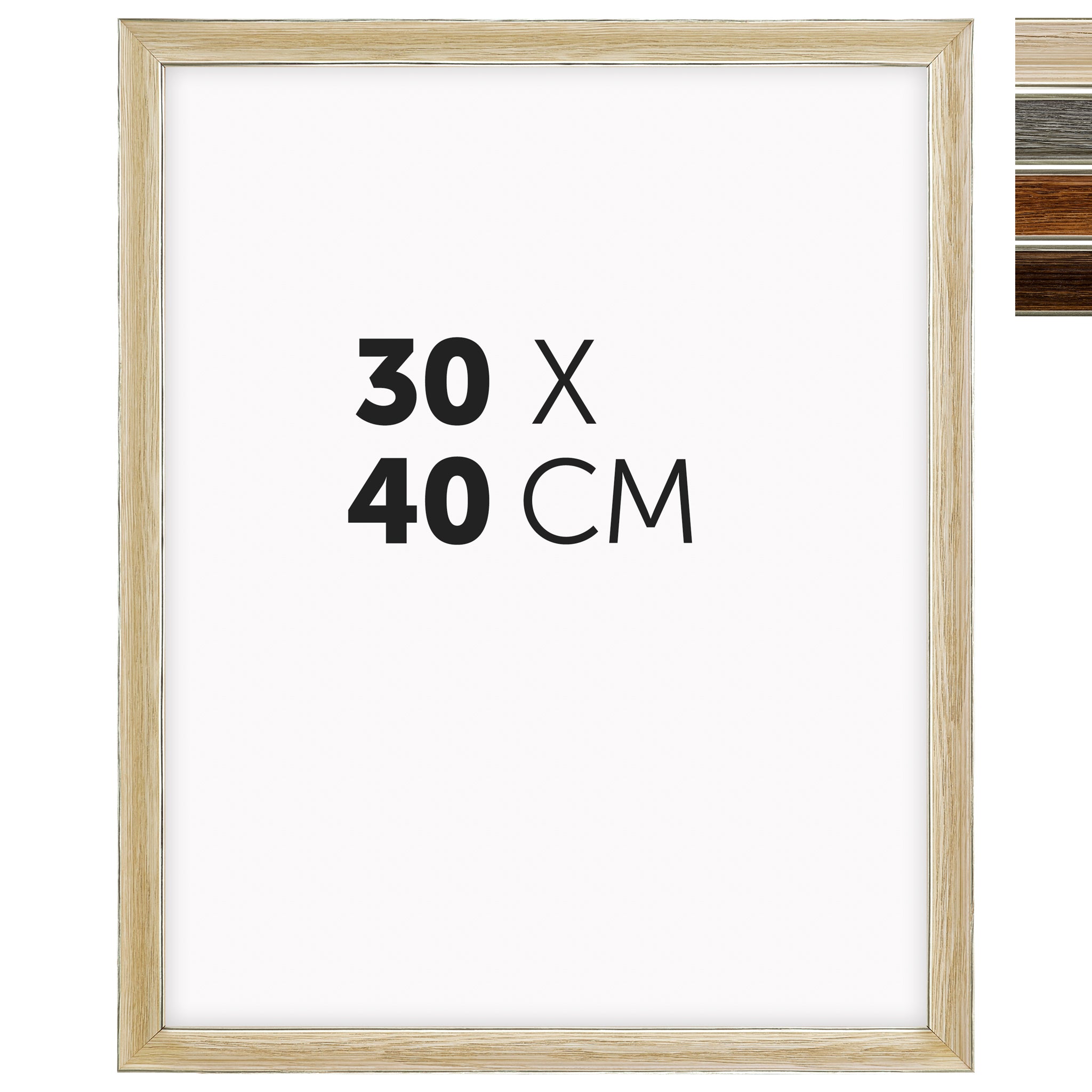 DÖRR Echtholz-Bilderrahmen Aristo créme 30x40 cm mit Goldkante und Übersicht der vier Farbvarianten