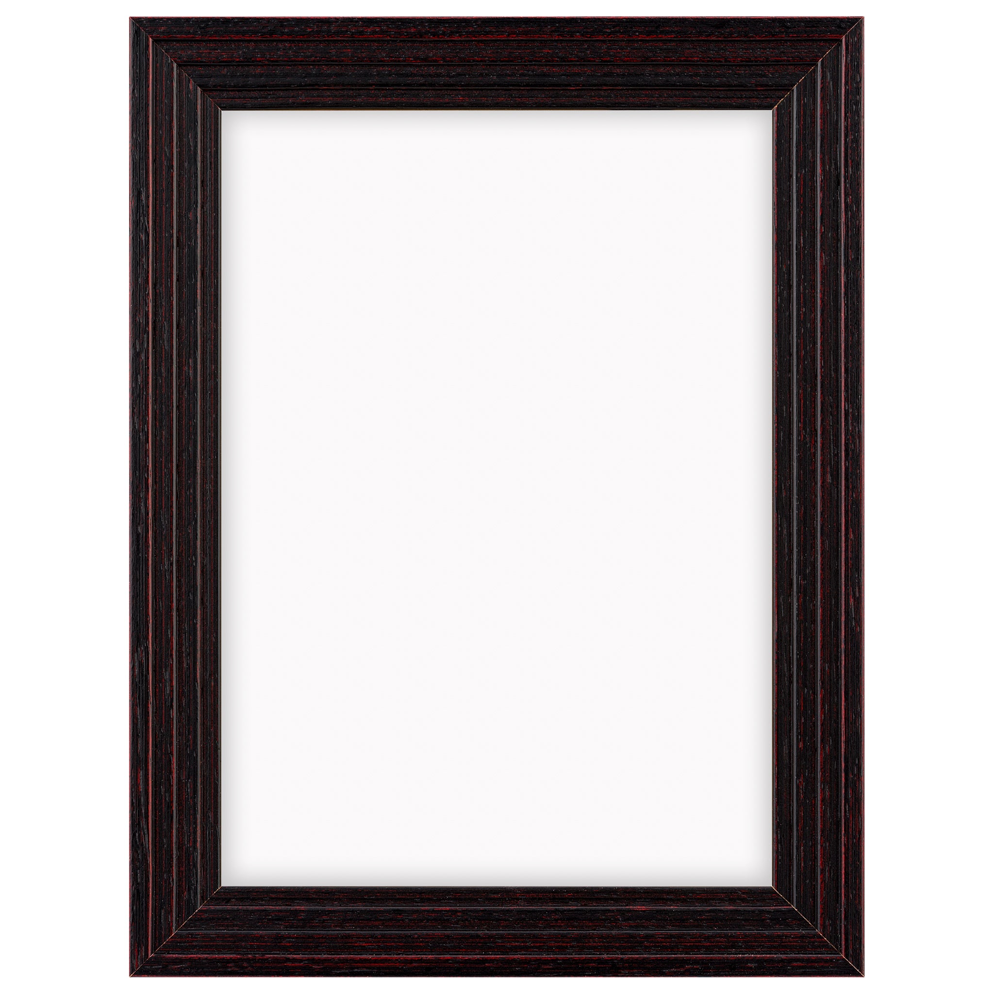 DÖRR Echtholz-Bilderrahmen Aurora in Schwarz mit breiter Rahmenleiste in Stufenoptik und Acrylscheibe