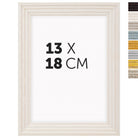 DÖRR Echtholz-Bilderrahmen Aurora in Weiß 13 x 18 cm mit Stufenprofil, mit Darstellung der 8 Farbvarianten