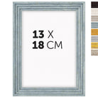 DÖRR Echtholz-Bilderrahmen Aurora in Hellblau 13 x 18 cm mit Stufenprofil, mit Darstellung der 8 Farbvarianten