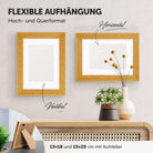DÖRR Echtholz-Bilderrahmen Aurora gold, horizontal und vertikal als Wandrahmen im Wohnbereich dekoriert, mit Aufsteller bei kleineren Größen