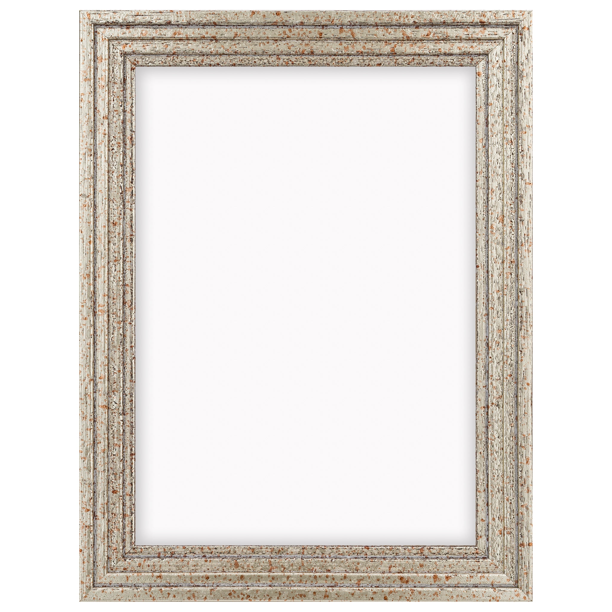 DÖRR Echtholz-Bilderrahmen Aurora in Antik-Silber mit breiter Rahmenleiste in Stufenoptik und Acrylscheibe