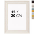 DÖRR Echtholz-Bilderrahmen Aurora in Weiß 15 x 20 cm mit Stufenprofil, mit Darstellung der 8 Farbvarianten