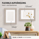 DÖRR Echtholz-Bilderrahmen Aurora beige, horizontal und vertikal als Wandrahmen im Wohnbereich dekoriert, mit Aufsteller bei kleineren Größen