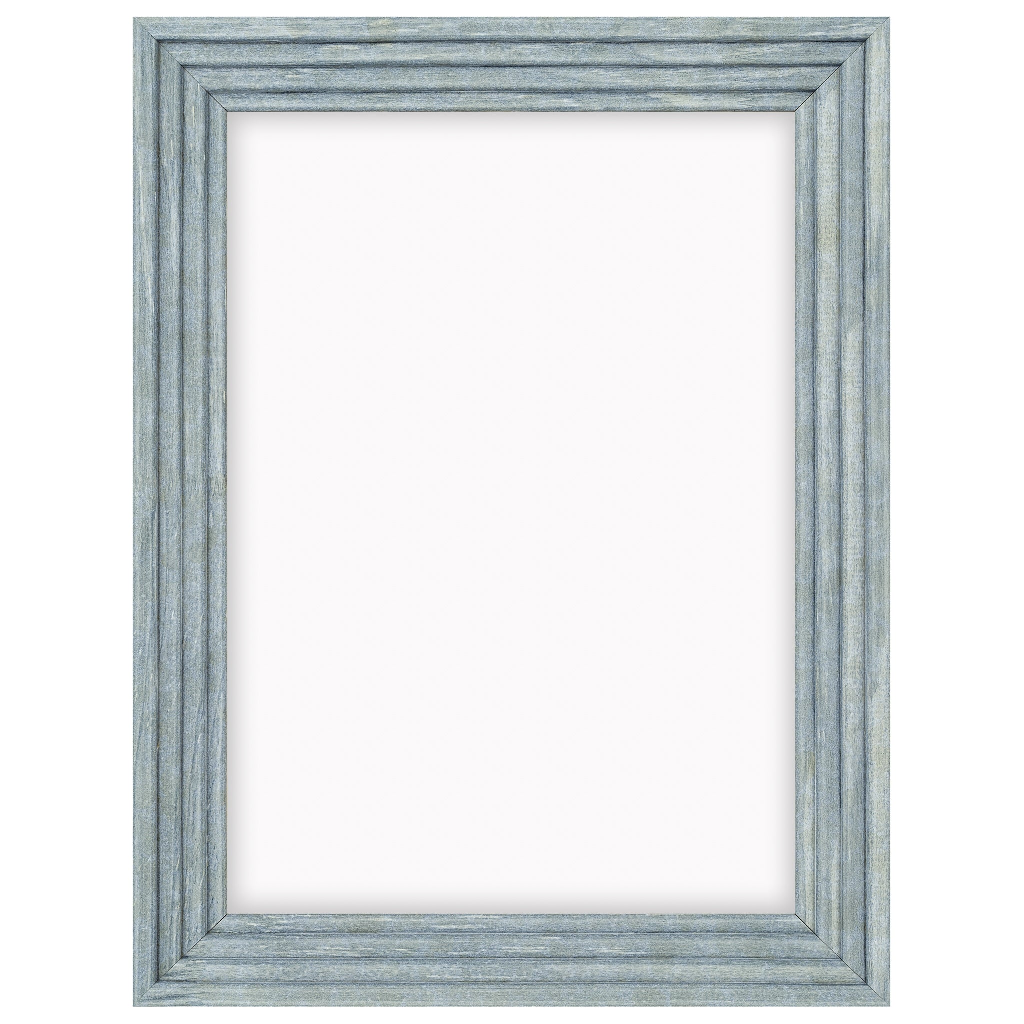 DÖRR Echtholz-Bilderrahmen Aurora in Hellblau mit breiter Rahmenleiste in Stufenoptik und Acrylscheibe