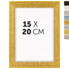 DÖRR Echtholz-Bilderrahmen Aurora in Antik-Gold 15 x 20 cm mit Stufenprofil, mit Darstellung der 8 Farbvarianten