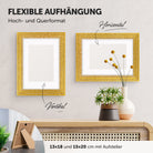DÖRR Echtholz-Bilderrahmen Aurora antik-gold, horizontal und vertikal als Wandrahmen im Wohnbereich dekoriert, mit Aufsteller bei kleineren Größen