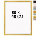 DÖRR Echtholz-Bilderrahmen Aurora in Antik-Gold 30 x 40 cm mit Stufenprofil, mit Darstellung der 8 Farbvarianten