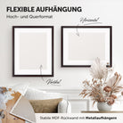 DÖRR Echtholz-Bilderrahmen Aurora schwarz, horizontal und vertikal als Wandrahmen im Wohnbereich dekoriert, Rückseite mit Aufhängern