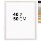 DÖRR Echtholz-Bilderrahmen Aurora in Weiß 40 x 50 cm mit Stufenprofil, mit Darstellung der 8 Farbvarianten