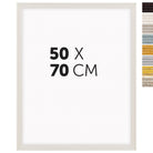 DÖRR Echtholz-Bilderrahmen Aurora in Weiß 50 x 70 cm mit Stufenprofil, mit Darstellung der 8 Farbvarianten