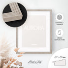 DÖRR Echtholz-Bilderrahmen Aurora beige, dekorativ an der Wand aufgehängt, mit Detailansicht der 20 x 15 mm Leiste in Stufenoptik