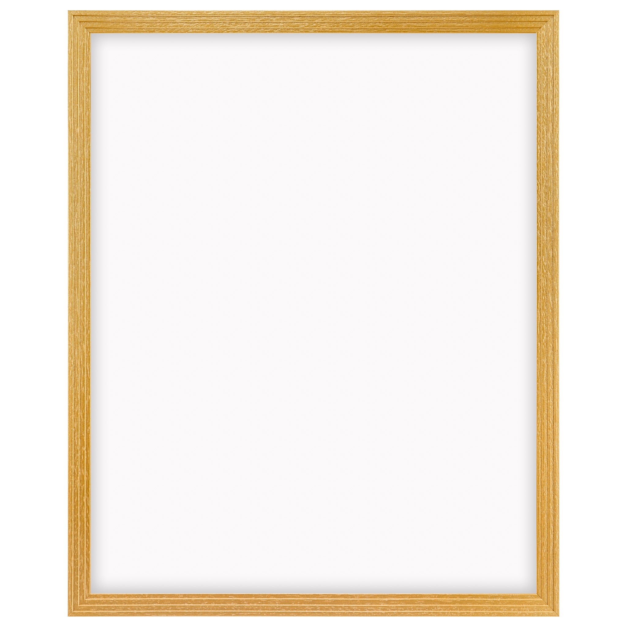 DÖRR Echtholz-Bilderrahmen Aurora in Gold mit breiter Rahmenleiste in Stufenoptik und Acrylscheibe