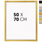 DÖRR Echtholz-Bilderrahmen Aurora in Antik-Gold 50 x 70 cm mit Stufenprofil, mit Darstellung der 8 Farbvarianten