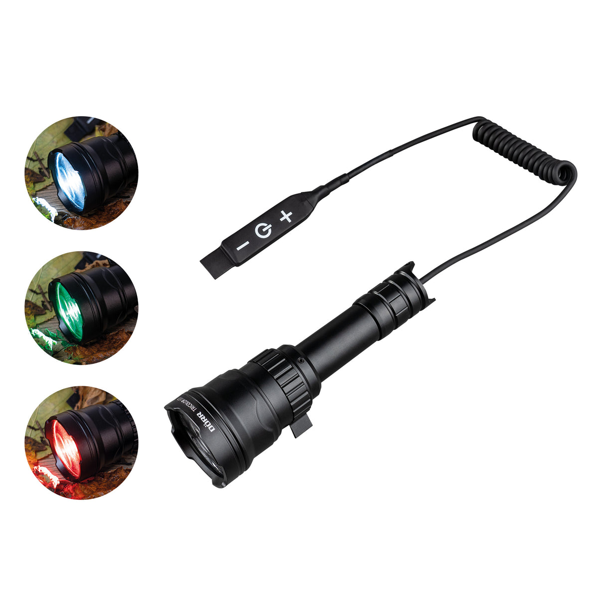 LED Zoom Taschenlampe Tricolor Set